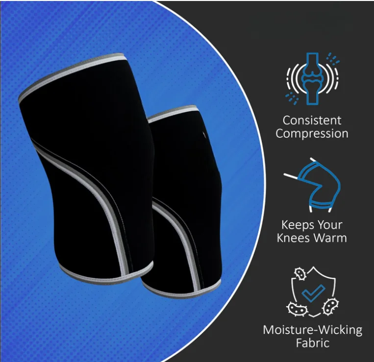 Factory Wholesale Rodilleras Weightlifting Weight Lifting 7mm Neoprene Elastic Strong Compression Knee Sleeves Powerlifting