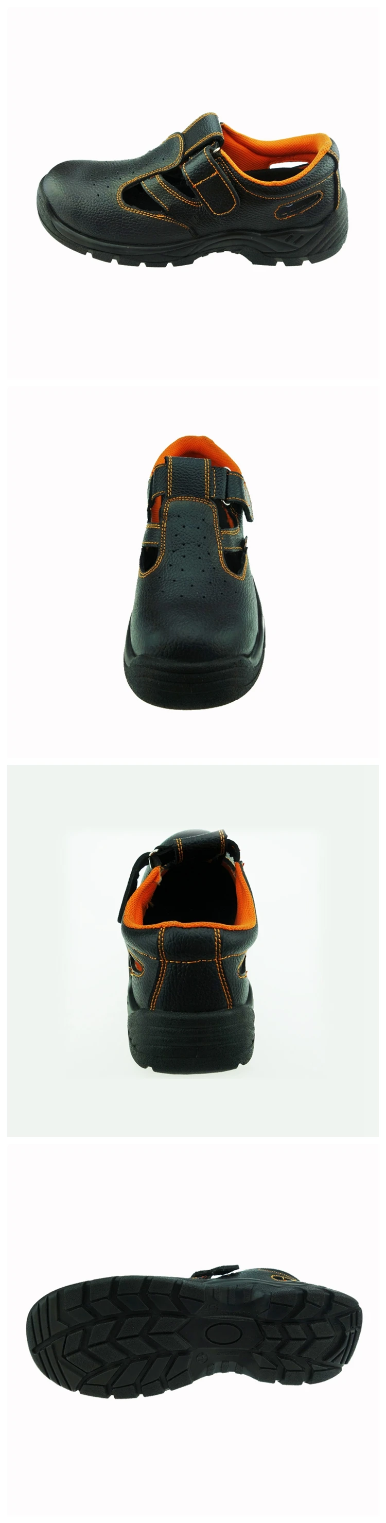 Anti smashing steel toe Summer safety shoes no lace anti slip working protection shoes