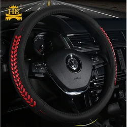 Accesorios para autos genuine leather car steering wheel cover great touch