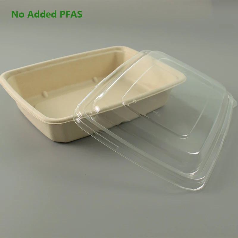 No Added Pfas Custom 30 36Oz Eco-Friendly Sustainable Bagasse Round Rectangular Salad Bowl