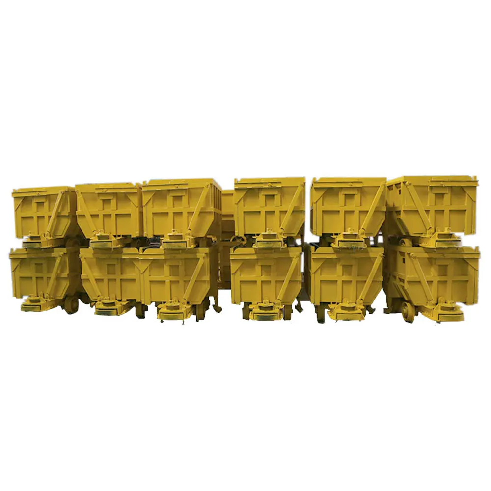 Side-discharging Mining Coal Cart with Hopper Coal Mine Car Curved Rail Dumping Mine Cart