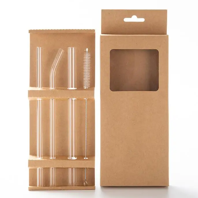 Leatchliving Reusable Colorful Transparent Straw Straight Glass Straw