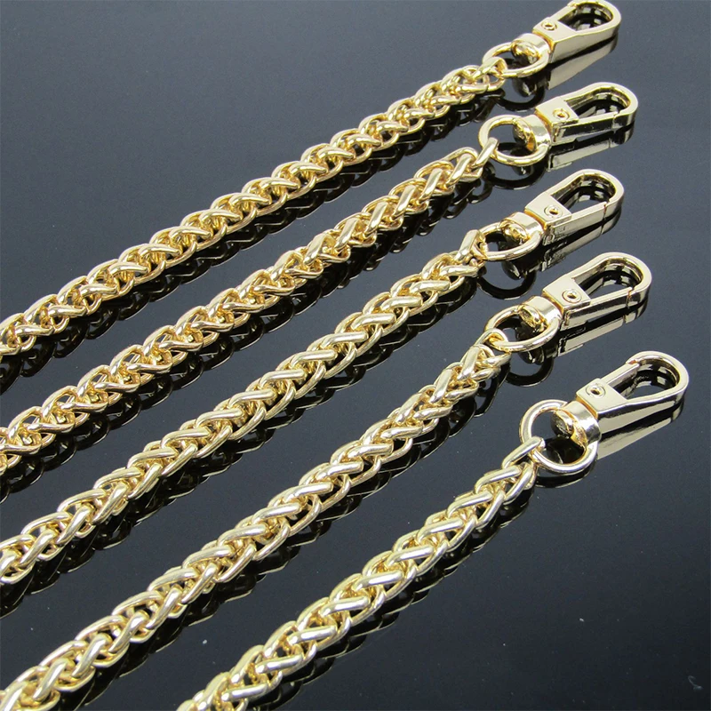 DIY wholesale Iron Flat Chain Handbag Chain Accessories Wallet Shoulder Strap Replacement with Metal buckle