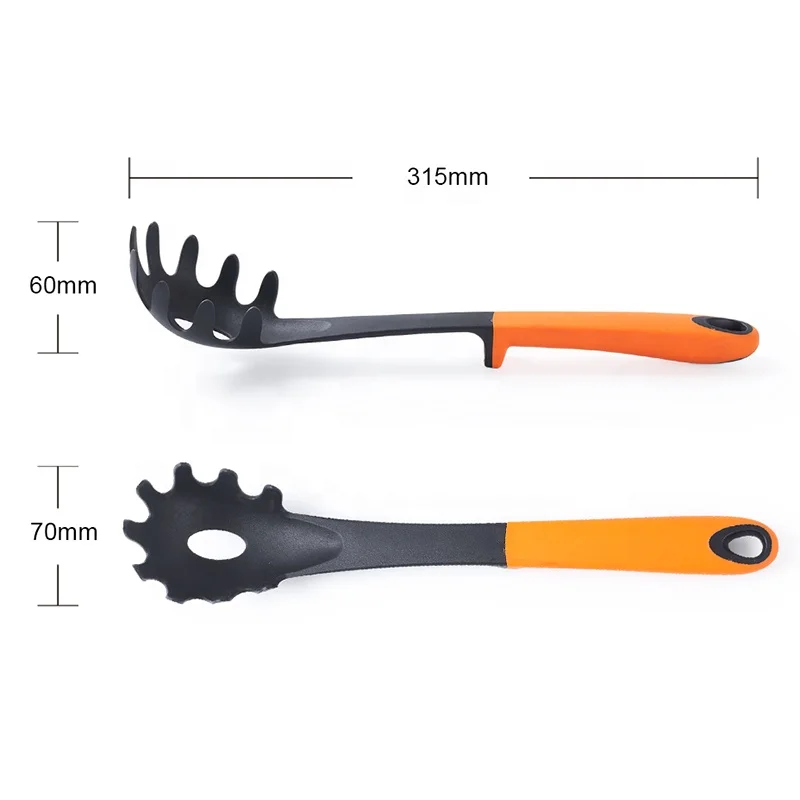 Food Grade Non-stick Heat Resistant Nylon kitchen Cooking Utensil Slotted Spaghetti Spoon Pasta Server