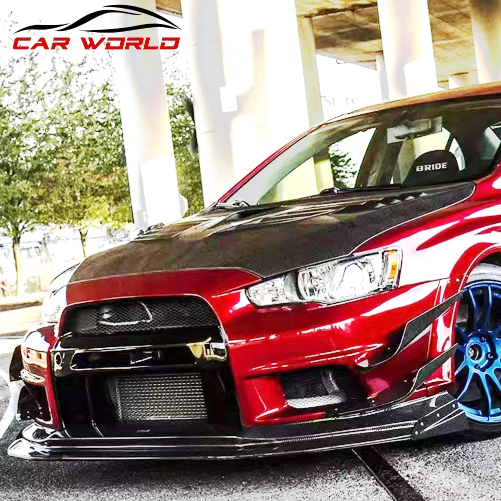 Car Bumper For 2009-2015 Mitsubishi Lancer Change To GTR Front Bumper Rear Bumper Side Skirts ABS Plastics material