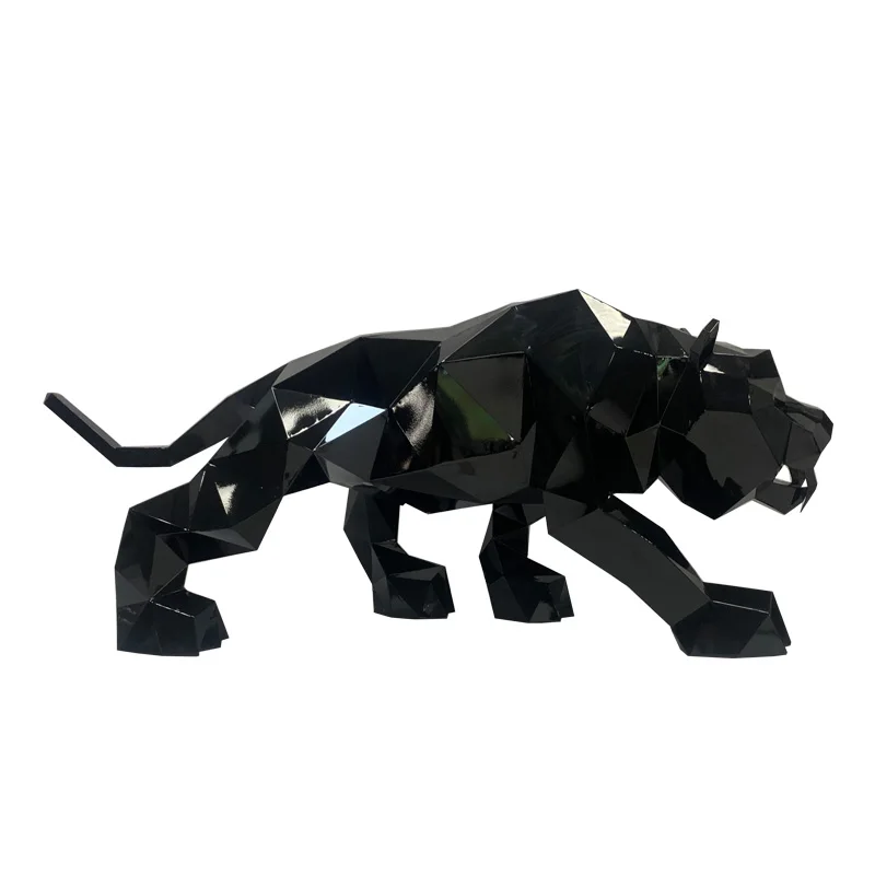 Hand made sculpture Stainless steel  Life size tiger Statue  Outdoor decor  abstract Animal Statue