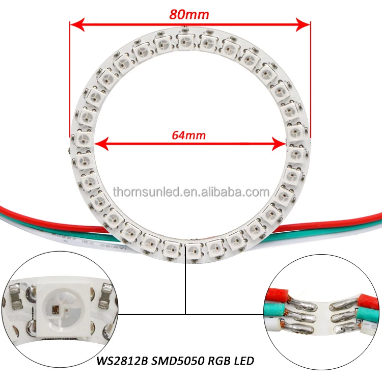 
drop ship LED sk6812 5v led ring 5050 rgb led halo ring 30 led ring 