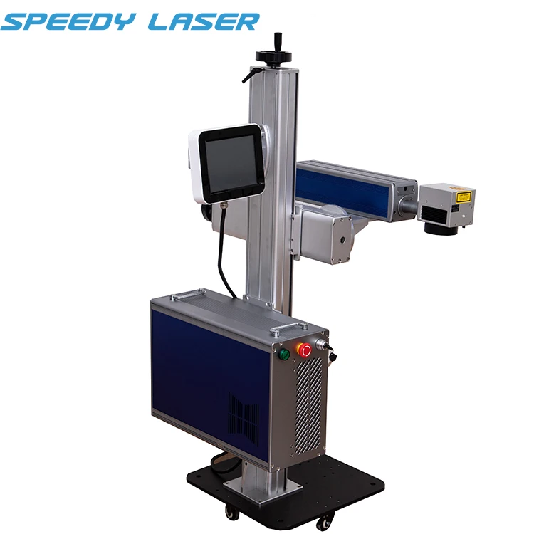 Online Flying Fiber Laser Machine Fast Speed Expired Date Laser Machine for Water Bottle Glass Plastic Bottle Batch Coding