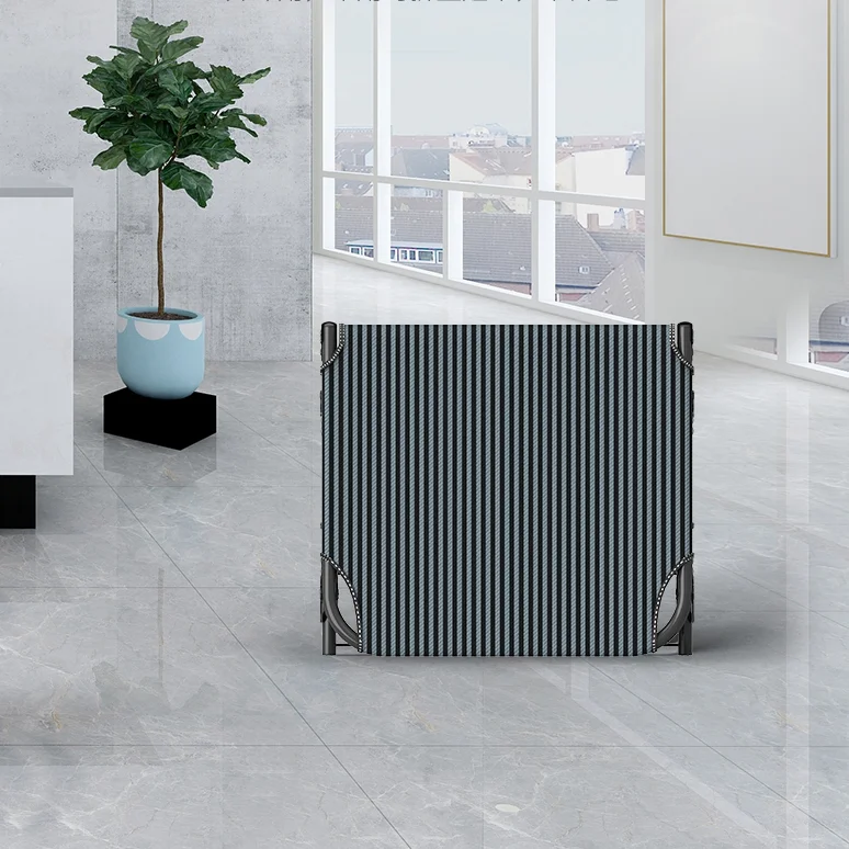 Lightweight Portable Adjustable Durable Garden Canvas Metal Foldable Camping  Bed Cot  with Soft Mattress