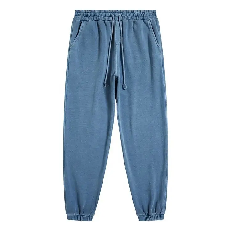 pure cotton vintage heavy weight fleece acid washed sweat pants plain french terry custom sweatpants