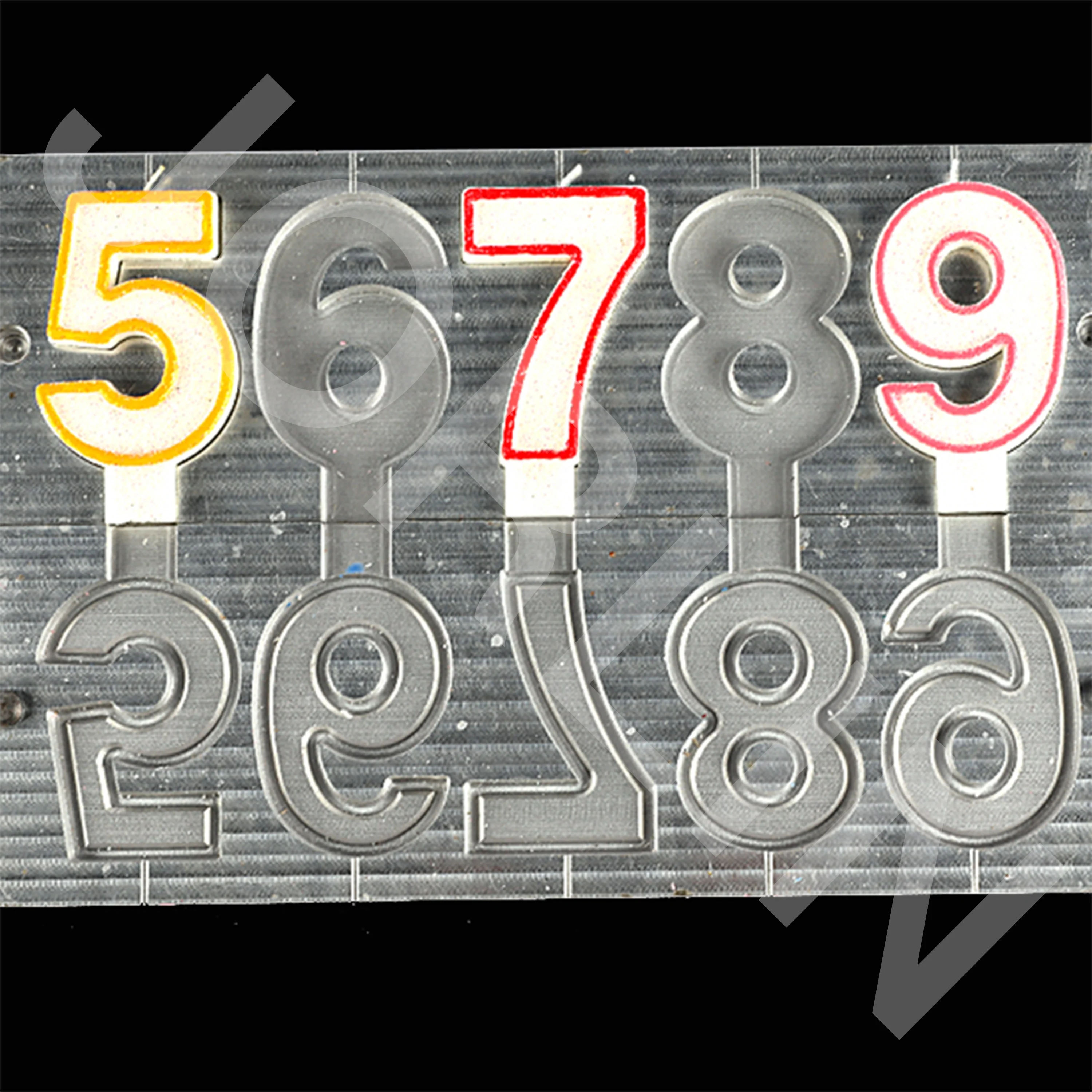 Factory customize aluminum big size candle molds birthday number candle mould