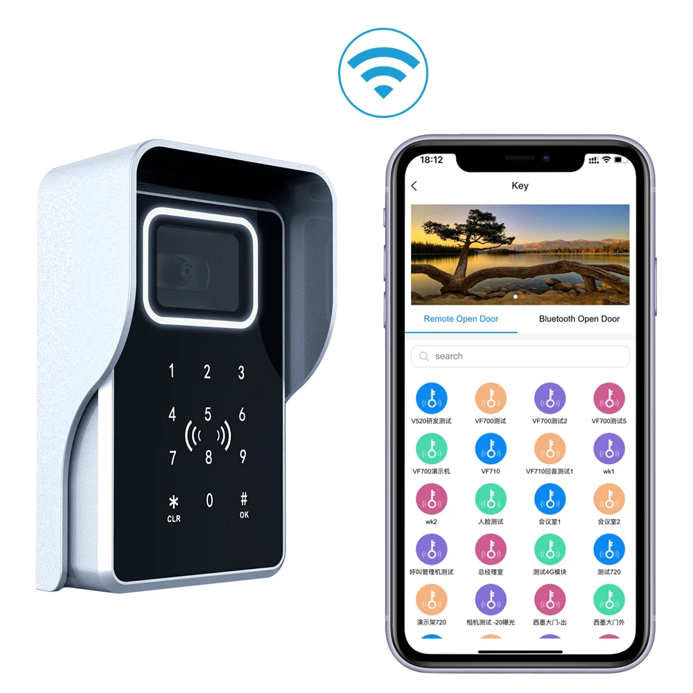 4G Ethernet cable  QR Code Scanner RFID card reader keypad Outdoor Access Control  QR code card reader