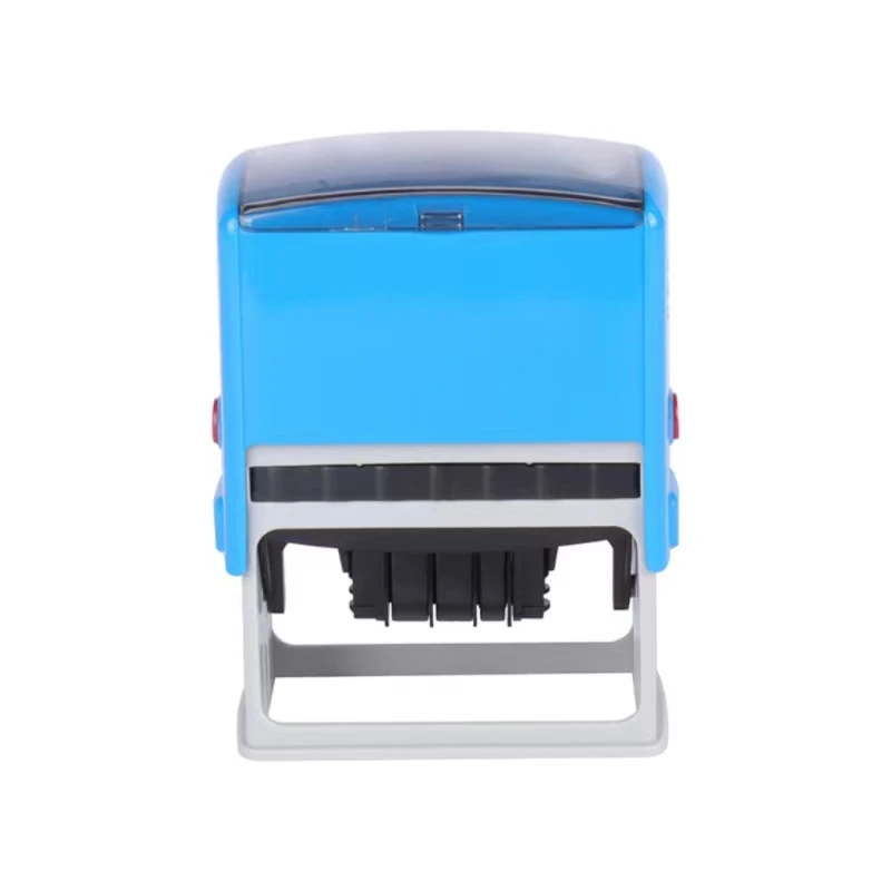 Custom large imprint shape  75*38mm two color ink pad date office use self inking rubber date stamp.