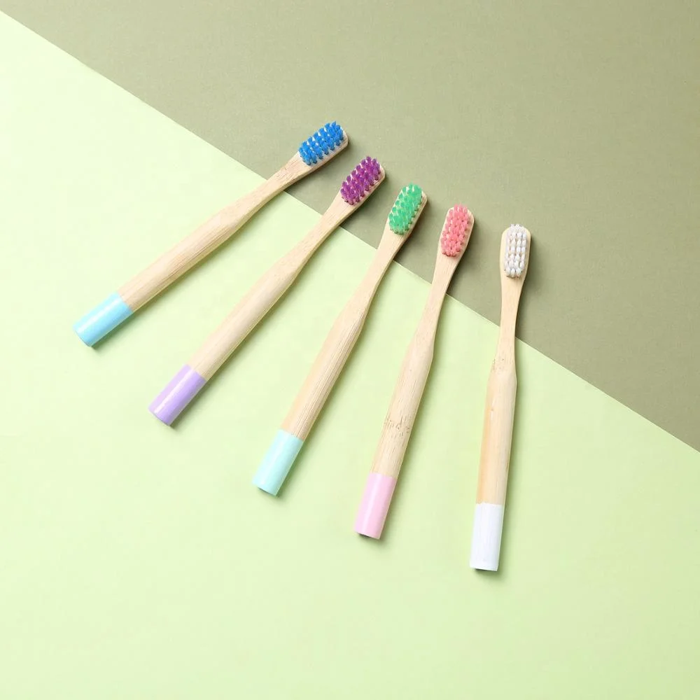 Eco Friendly Kids Bamboo Toothbrushes Children Natural Bamboo Kids Brush Clean Ur Teeth Customized Logo Acceptable Round Shape