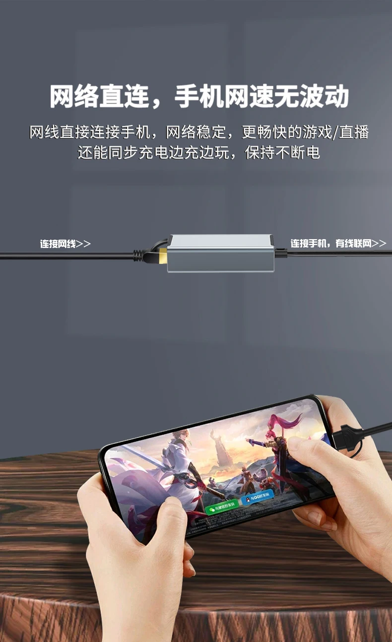 2022 New Factory Wholesale 2 in 1 Aluminum Alloy Multiple USB C USB A to Ethernet rj45  Adapter For Phone and Laptop