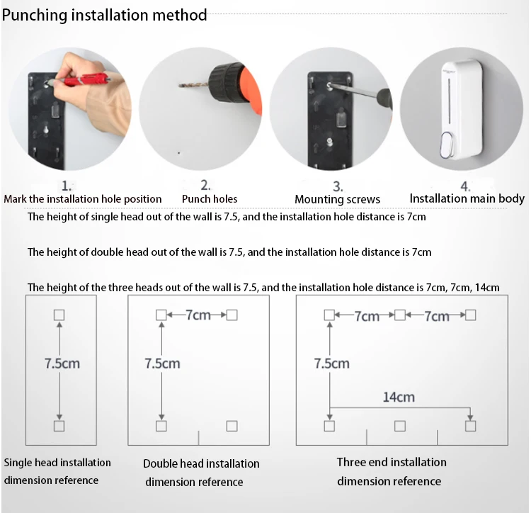 OEM bathroom three in one shampoo dispenser wall mount with key l manual soap dispenser wall liquid soap dispensers