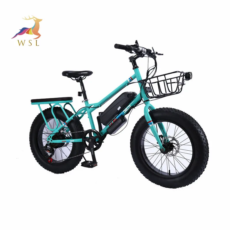 UK High Efficiency Two Seat Fat Tire Wheel Electric Bike 7 Speed Portable Lithium Battery E Bike 21/24/27 Inch Electric Fat Bike
