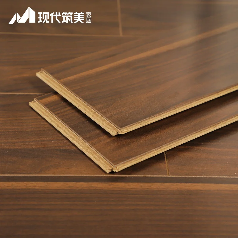 American walnut easy lock indoor waterproof 12mm HDF wooden laminate flooring for children bedroom