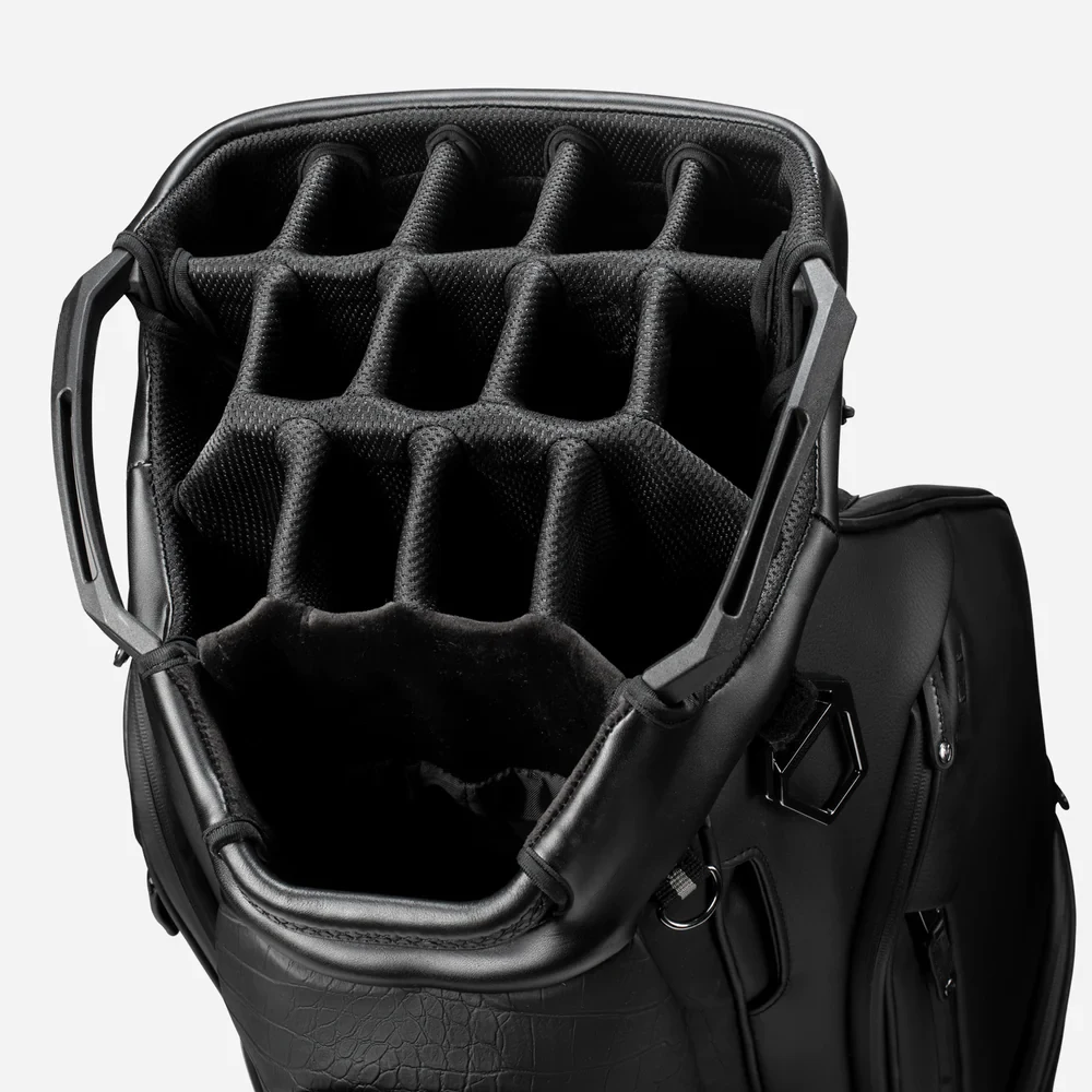 PRIMUS GOLF Custom design OEM 14 way black leather golf cart bag for men water-resistant men golf bag