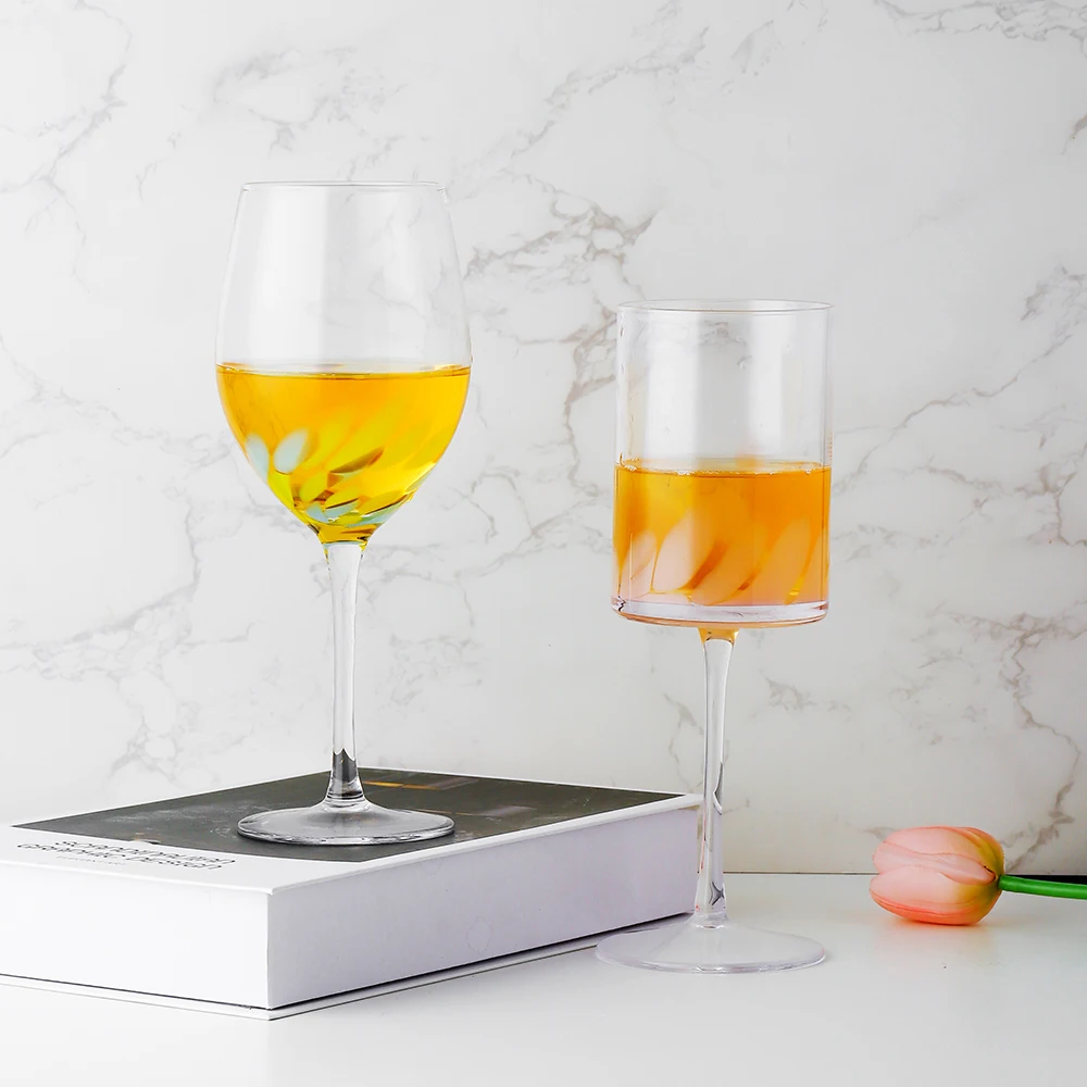 Square Champagne Goblet Glass Red White Wine Glasses Set Wholesale Custom Unique Crystal for Wedding Gift CLASSIC Clear Glass &