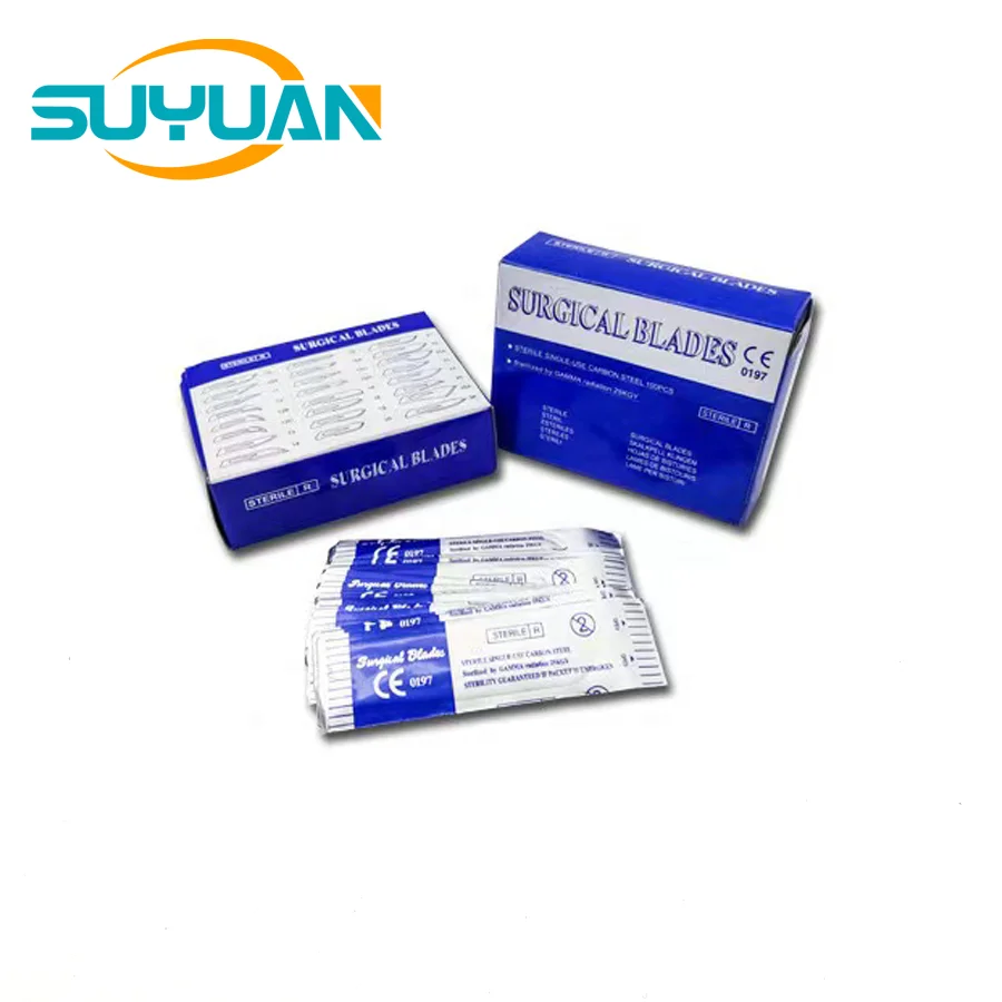 Sterilized Stainless/Carbon Steel Surgical Blade 14 Scalpel Dermaplaning Blade 14