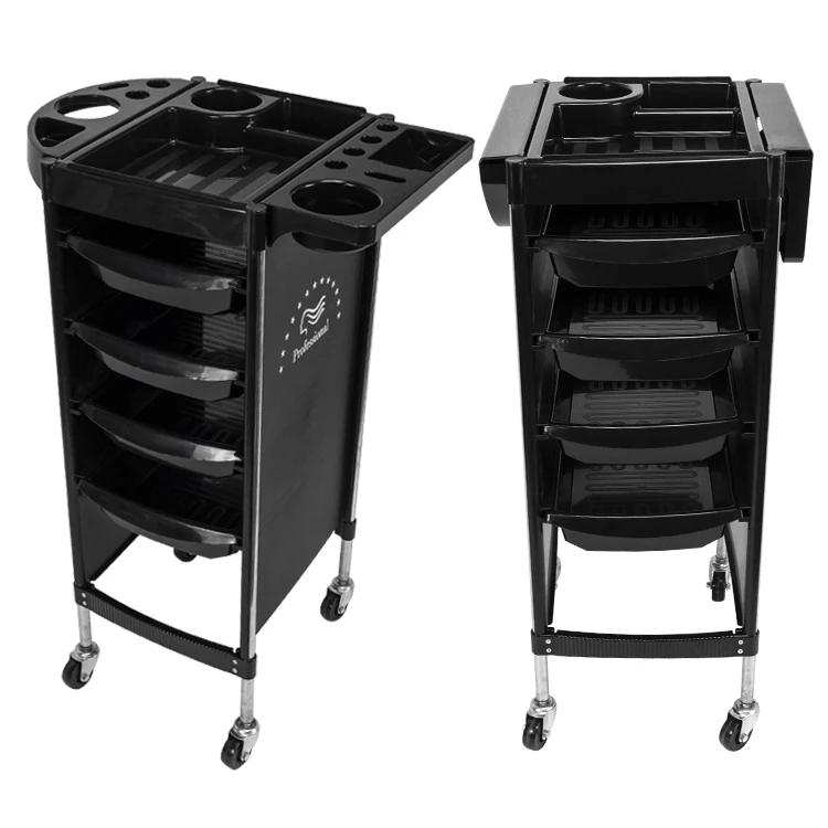 Beauty Salon Trolley Equipment Hair Salon Trolley Cart Red Manicure Pedicure Salon Tray Trolley