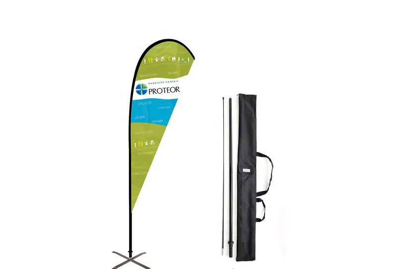 Strong 3 Years Warranty Lagrima Bandera 3.5m Teardrop Flag Pole  For Promotion