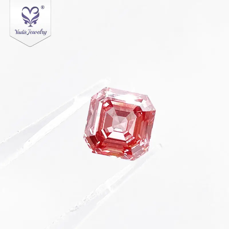 Yadis gems Factory Price 2.33 carat VVS2 asscher shape pink color cvd synthetic diamonds lab grown diamond