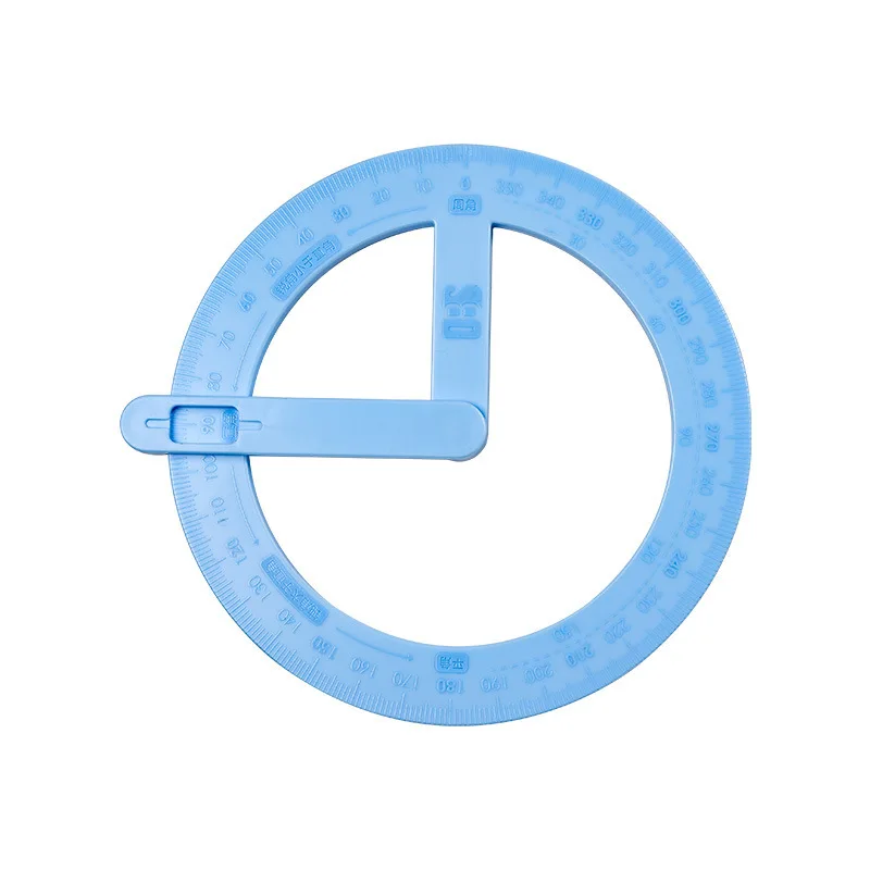 New 360 Degree Plastic Protractor Ruler for Student for School and Office 11cm Circular Protractor Plastic Protractor Ruler
