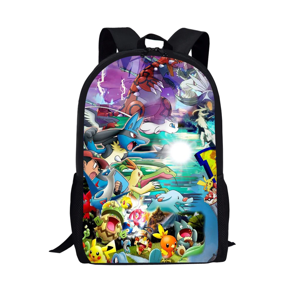Kids School Bags Poke Print Custom Boys Girls Large Primary School Backpack Casual Daypack Cute Cartoon Book Bags 5-13 Year Old