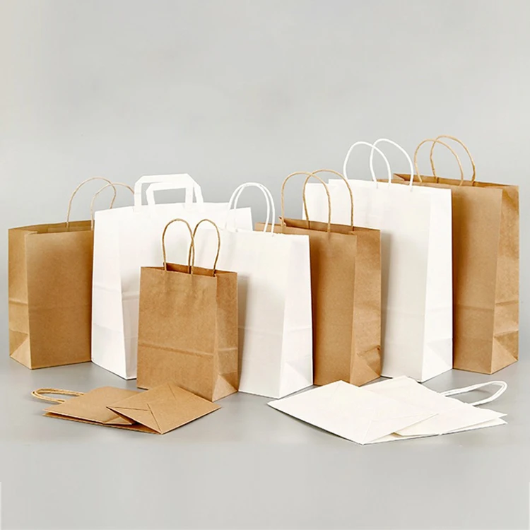 
elegant ready bangkok marble custom logo khaki paper bags 