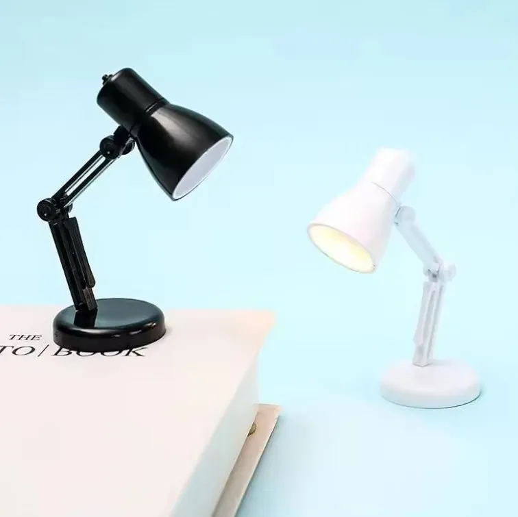 Creative Mini LED Desk Lamp Warm Light Unique Book Clip Portable Flexible Dormitory Night Use Eye Protection Button Cell Battery