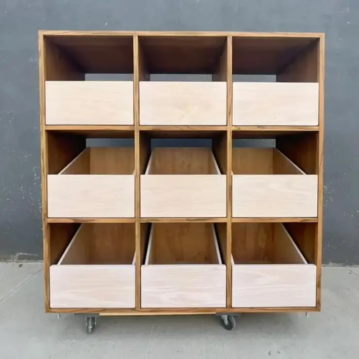 Custom Retro Wooden Record Player Table Vinyl Record Storage Cabinet for Living Room Bedroom