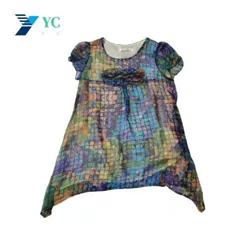 First Class Wholesale Second Hand Cloth in Bales Women Shirt Clothing Sexy Summer Top Cotton Style Mix Color Material Adults Age