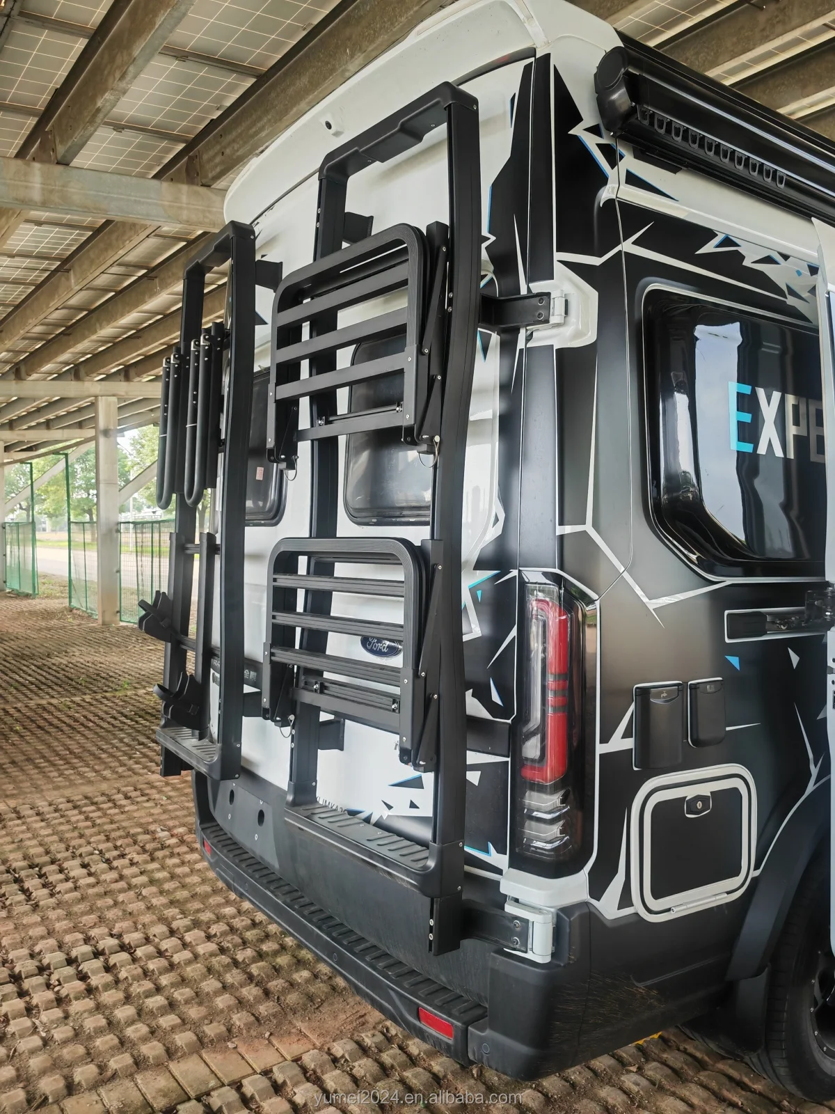 Yumei Motorhome /Trailer RV part  accessories back rack ladder tire rack rear bike carrier rear box rack combination