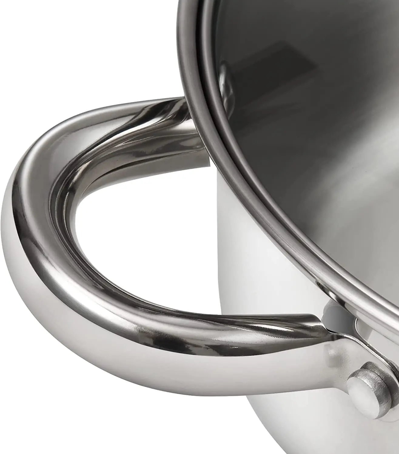 Tri-Ply Stainless Steel 8-Inch Fry Pan with Lid, Extra Strong Cookware, 3-layer Bottom, Even Heat Distribution, Ergonomic