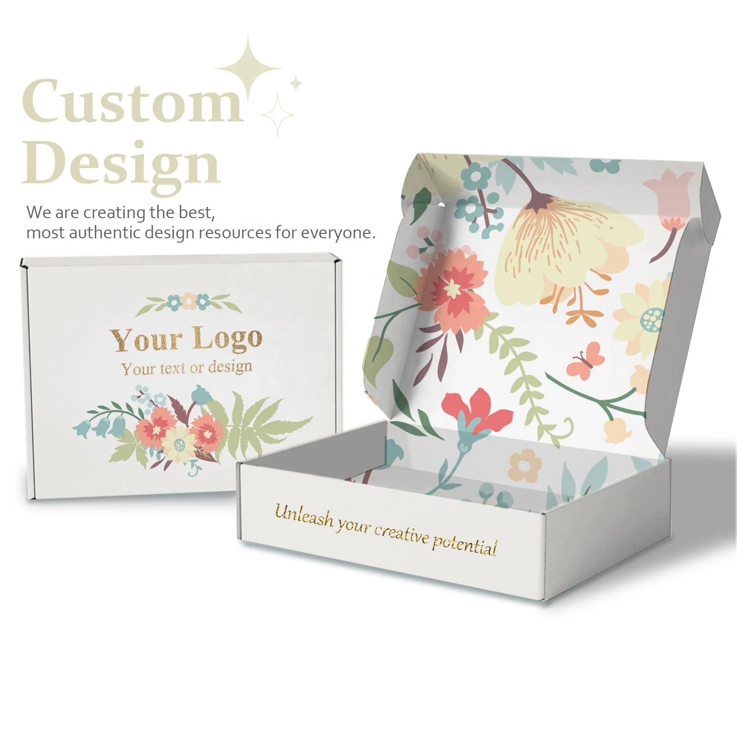 Factory Manufacturers Custom Logo Printed Corrugated Packing White Mailer Shipping Boxes