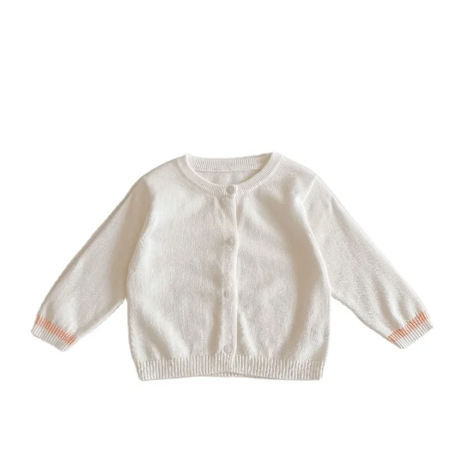 PHB 30806, летние весенние кардиганы для маленьких девочек, однотонные белые свитера 2021