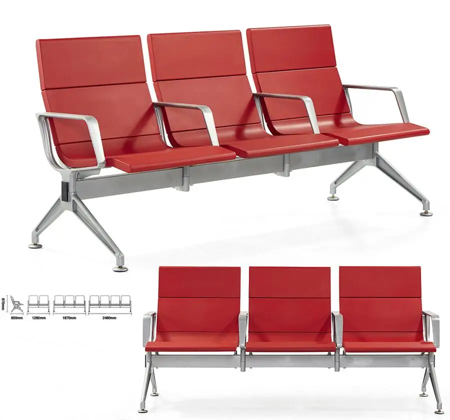 Hot Sell Model 3-Seater Waiting Chair Die-casting Aluminum Airport Seating Hospital Room Chairs