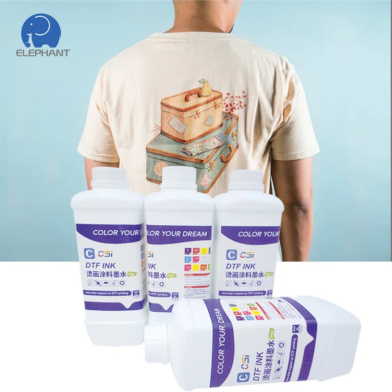 High fluidity 1 liter textile printing xp600 I3200 L1800 Csi Dtf Ink multi-color DTF pigment ink
