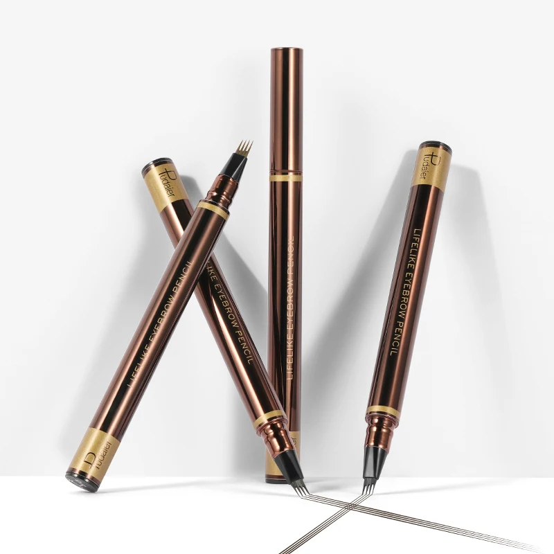 Free Sample Wholesale Private Label Eyebrow Pen Micro 4 Point Brow Pen Lift Snatch Eyebrow Eye Makeup Waterproof Natural Eyebrow