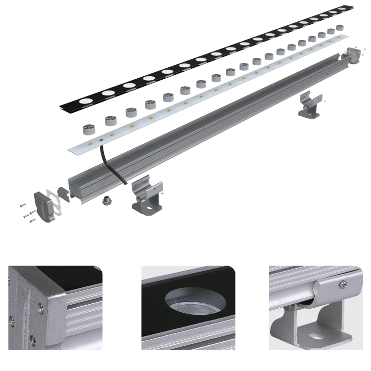 Светодио дный светильник настенная шайба RGBW открытый DMX512 управления светодио водонепроницаемый светящийся индивидуальные фасад ing 24