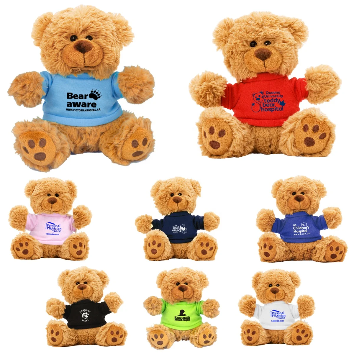 Customized Plush Animal Toy with T shirt logo Low MOQ Custom Logo Plush Dolls Stuffed Animal Custom Soft Teddy Bear Toys