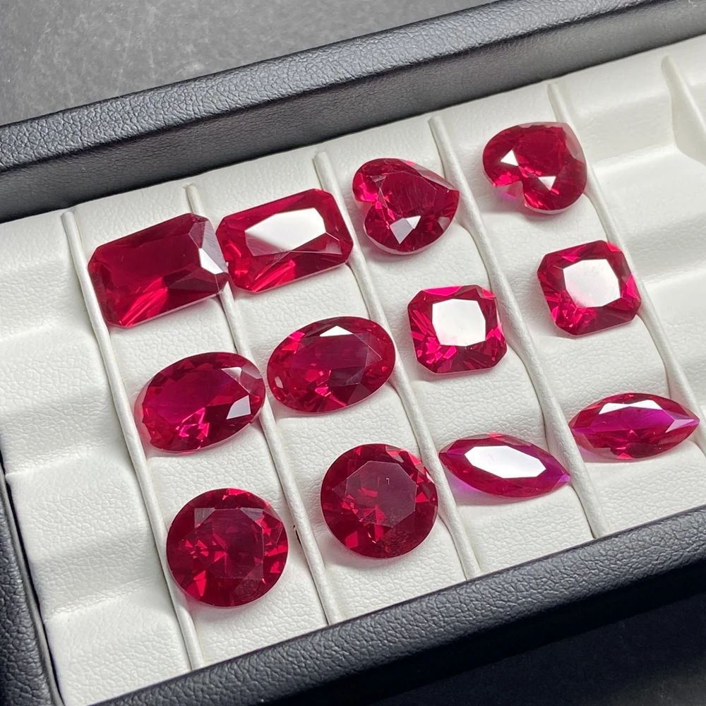 Red Corundum Stone Oval Cut 5# Corundum Ruby 4x6mm 13x18mm Gemstone Ruby Stone