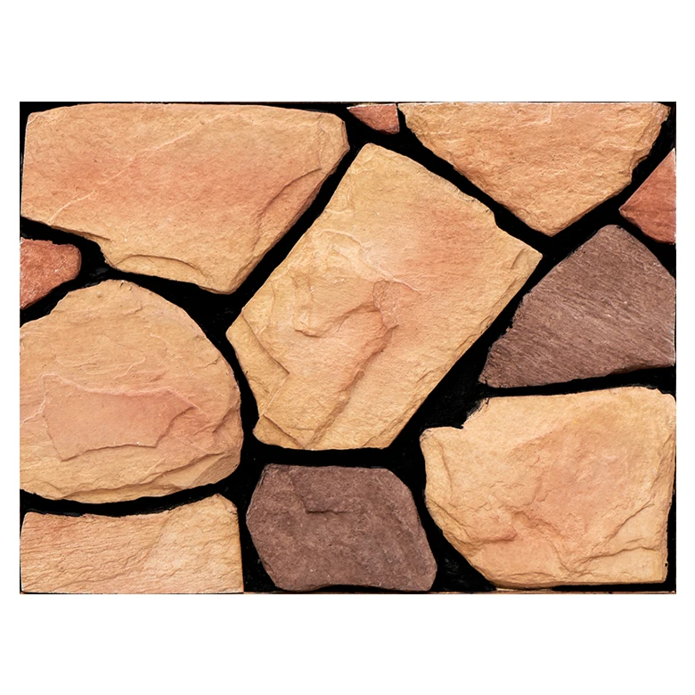 Hot selling artificial field stone background nature rock looking faux fence panel