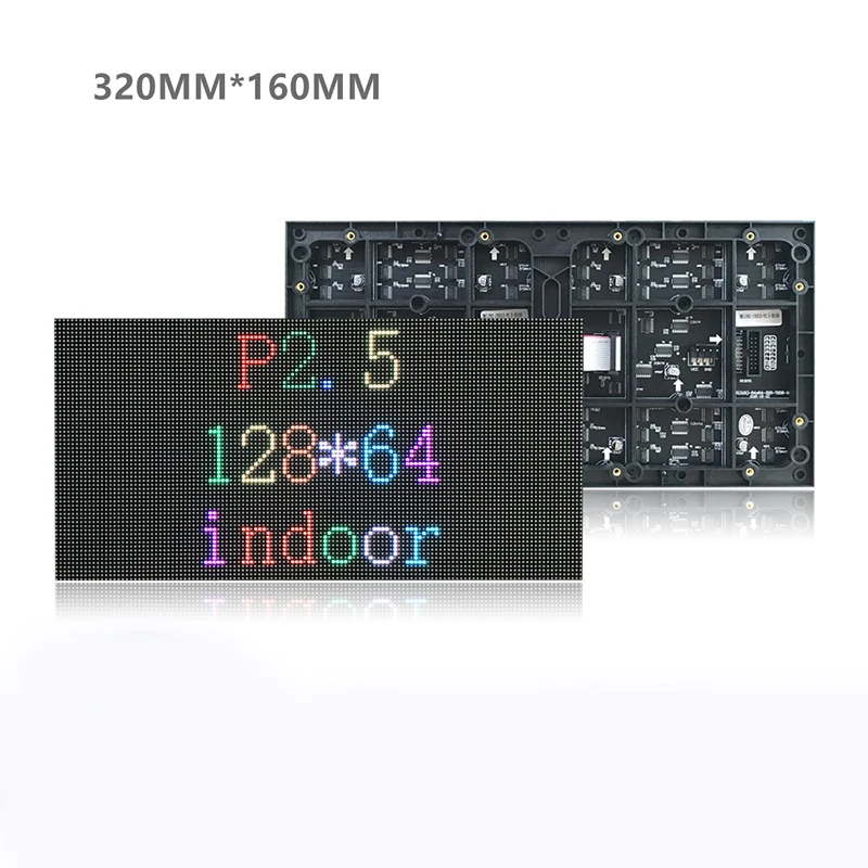 High Quality Indoor fullcolor smd panel led display screen module dot matrix p2.5 320x160mm