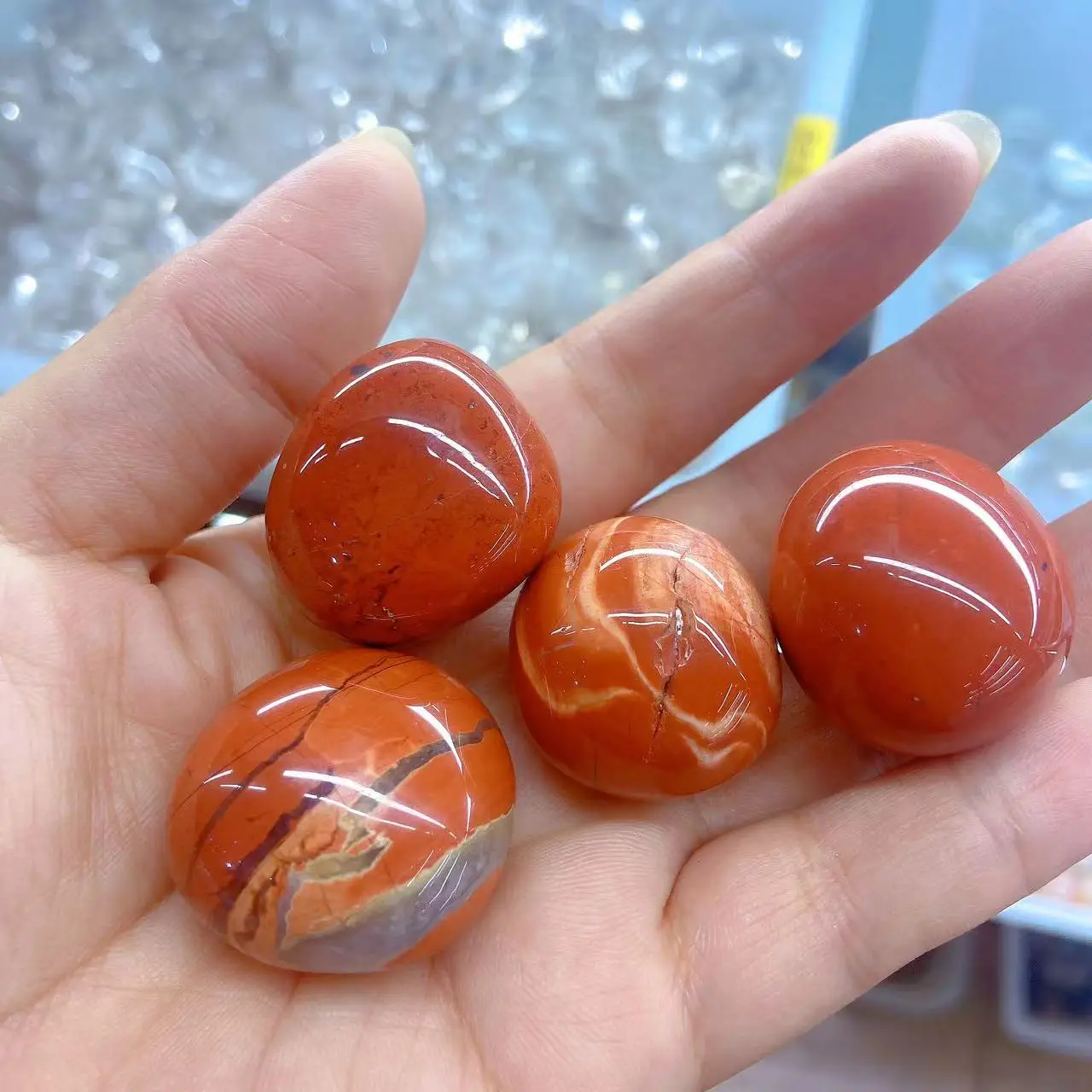 Red Jasper Tumble Stone Crystal Gravel Polished Tumbled Quartz Hematite Hot Sale Natural Agate Tumble