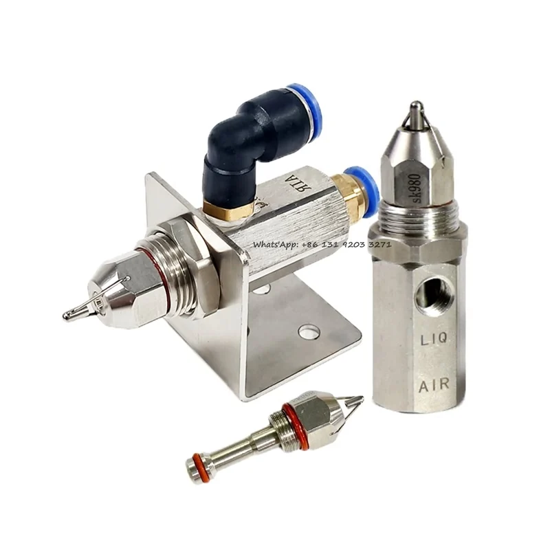 Stainless Steel Ultrasonic Air Atomizing Nozzle Dry Fog Fine Mist Nozzle Air Atomizer Water Air Mixing Dust Removal Spray Nozzle
