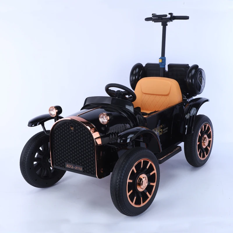 2021 new design parent and kids toy car 12v electric baby ride on car with stand board children battery car