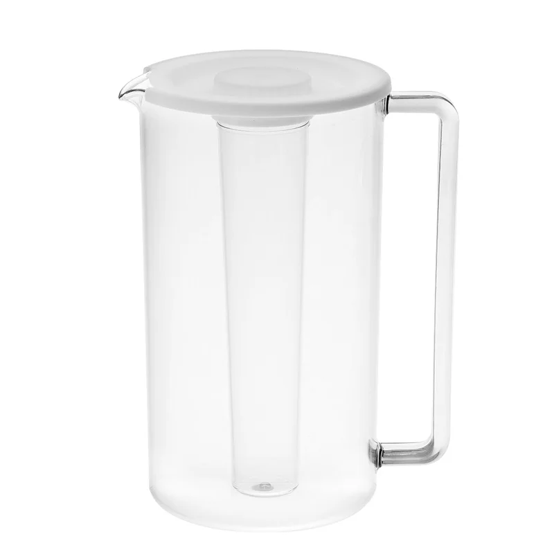 Clear Polycarbonate Jug with ice tube Milktea Lemonade Water Juice Pitcher with Ice Tube